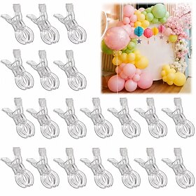 20 Pcs Large Balloon Arch Clips Plastic Transparent Backdrop Spring Clamps 3.5 Inch Heavy Duty Clip for Balloon Arch Kit Birthday Decoration Crafts Woodworking