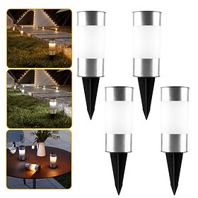 4pcs 2pcs Mini Solar Pathway Lights Outdoor Solar Walkway Lights Stainless Steel Lights for Garden Yard Landscape Driveway Patio Decor