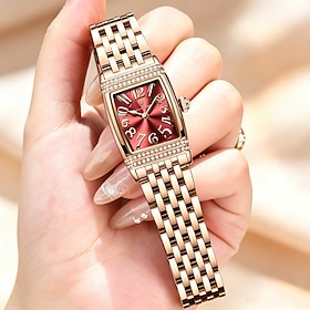 POEDAGAR Women's Quartz Watch Stainless Steel Case Easy Read Dial Dress Gold Tone Rose Gold Tone Wristwatch for Women Christmas Birthday Anniversary Gift for W