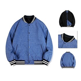 Men's Lightweight Jacket Bomber Jacket Casual Jacket Daily Outdoor Pocket Rever…