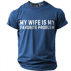 Men's Text Funny T Shirt Short Sleeve T shirt 3D Print Crew Neck Shirt Fashion Designer Simple Casual Daily Party Blue Black Red Summer Spring Clothing Apparel