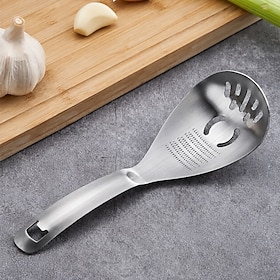 Multifunctional Kitchen Spoon,304 Stainless Steel Egg White Separator Ginger Garlic Grater Mud Masher for Home Daily Cooking