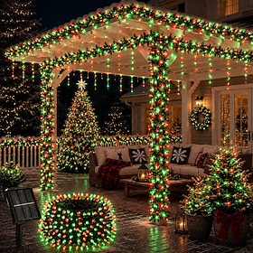 Solar String Lights for Christmas, LED Outdoor String Lights Waterproof for Garden Party Patio Home Wedding Lawn Christmas Tree Decorations