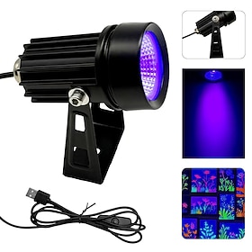 USB Powered LED Pinspot Light, Purple UV Spotlight Beam Projector, Adjustable Stage Pin Spot Light for Wedding, Theater, Restaurant, Party Indoor Decor