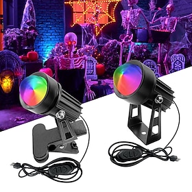 USB RGB Clip-on Spotlight, Dimmable Color Changing LED Pinspot Light, Clamp Type Ambient Lamp for Gaming Background, Halloween Indoor Party Decor
