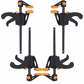 4 Inch Bar Clamps, Mini Quick Grip Trigger Clamps with One-Handed Ratchet Design, Nylon Woodworking Clamps for Wood Gluing, Crafts, DIY Projects and Small Work
