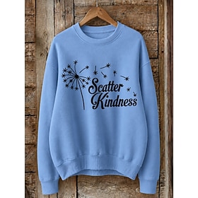 Women's 100% Cotton Sweatshirts Graphic Fashion Modern Casual Long Sleeve Crew Neck Long Tops Blue Black Yellow Pink Red Spring Fall