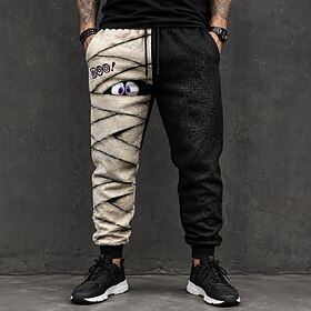 Halloween Men's Bull Sweatpants Joggers Pants Trousers Mid Waist Drawstring Elastic Waist Ugly Horror Party Evening Wear Pocket Elastic Waist Spring Fall Winte