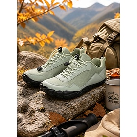 Women's Wide Toe Box Outdoor Shoes, Breathable Mesh Lace-Up Trail Sneakers With…