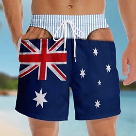 Funny Swim Trunks Gifts For Men Shorts Australian Flag Patriotic Adults' Men's Halloween Carnival Beach Vacation Summer Easy Halloween Costumes Dress Up