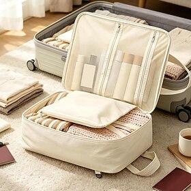 Large Capacity Travel Toiletry Organizer Bag with Mesh Pockets, Portable Bathroom Storage Bag for Vacation, Business Trips, Camping, Gym and Daily Use