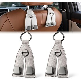 2 Pcs Car Seat Headrest Hooks, Universal Heavy Duty Back Seat Hangers for Purses, Handbags, Grocery Bags, Backpacks, Clothes and Shopping Bags, Car Interior Or