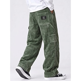 Rugged & Stylish: Men’s Corduroy Carpenter Pants with Handy Pockets