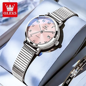 La nouvelle montre business pour femme de la marque Olevs est ornée de détails raffinés. Elle est dotée d'un calendrier élégant et arbore une allure haut de ga
