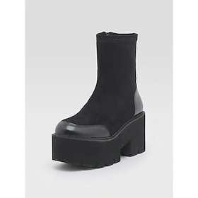 Women's Platform Chelsea Boots Chunky Heel Ankle Boots With Elastic Side Panels…