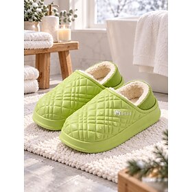 Pantuflas de casa acolchadas para mujer, resistentes al agua, de EVA, con forro de felpa suave y acogedor, ideales para relajarse en casa, para usar en el dorm