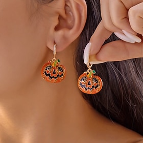Boucle d'Oreille Créoles Boucles d'oreilles Classique Potiron Araignées ancien Mode Des boucles d'oreilles Bijoux # 1 / # 2 / # 3 Pour Soirée Mariage Halloween