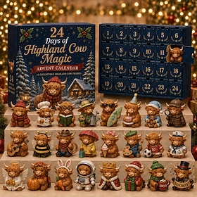 Highland Cow Magic Advent Calendar 24 Days Christmas Gift, 24 Collectible Highl…