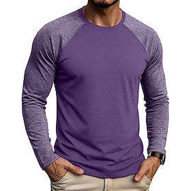 Hombre Camiseta Manga Larga Cuello Barco Otoño invierno Primavera Todas las Temporadas Bloque de color Prendas de punto Deportes Moda Bloque de Color Mangas ra