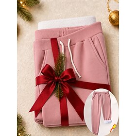 Women's Sweatpants Fleece Pants Trousers Jogging Pants Vacation Vintage Fashion Full Length High Waist Plain Drawstring Pocket Sporty Comfort Warm Soft Micro-e