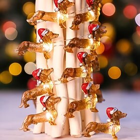 Dachshund Dog String Lights 2M 5M Dachshund Shaped Fairy Holiday Light Suitable for Christmas and Daily Decoration, Indoor and Outdoor Wedding Party Christmas