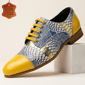 Men's Fashion Statement Wedding Party Evening Leather Slip Resistant Lace-Up Ye…