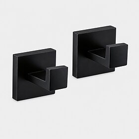 2 Pack Brushed Nickel Bathroom Towel Hooks, Stainless Steel Wall Mounted Robe Coat Hooks for Bathroom Bedroom