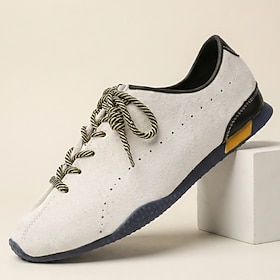 Men's Lightweight Lace-Up Walking Shoes, Minimalist Low-Top Casual Sneakers For…
