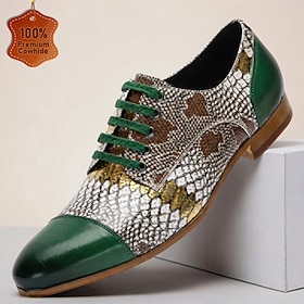 Men's Fashion Statement Wedding Party Evening Leather Slip Resistant Lace-Up Gr…