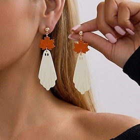 Boucles d'oreilles pendantes Boucle d'Oreille Créoles Classique Mini ancien Mode Des boucles d'oreilles Bijoux Noir / Jaune Pour Soirée Mariage Halloween Fête