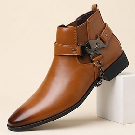 Men's Fashion Classic Office Wedding PU Leather Comfortable Slip-On Black Brown…