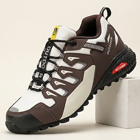 Men's Rugged Trail Running Shoes, Lace-Up Cushioned Non-Slip Hiking Sneakers Fo…