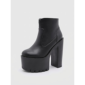 Women's Platform Chelsea Boots Chunky Heel Ankle Boots With Elastic Side Panels…