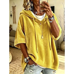 Halloween Women's Velvet Hoodies Drawstring Patchwork Elegant Vintage Half Slee…