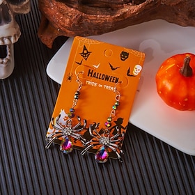 Boucle d'Oreille Créoles Boucles d'oreilles Le style rétro Classique Araignées ancien Mode Déclaration Des boucles d'oreilles Bijoux Rouge / Arc-en-ciel Pour S