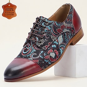 Men's Fashion Statement Wedding Party Evening Leather Slip Resistant Lace-Up Wi…