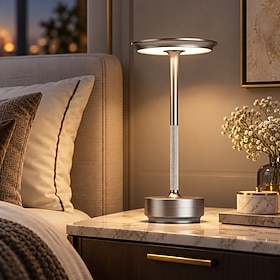 1 Pack Cordless Table Lamps Rechargeable, Portable 5000mAh Battery Operated Lamp, 3 Color Stepless Dimming LED Table Light with Memory Function, for Outdoor/Di