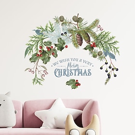 Christmas Wall Stickers Window Decals, Removable Holiday Decorations for Home Walls, Doors, Windows, Living Room, Bedroom  Xmas Party Decor
