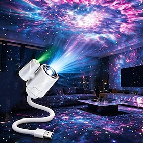 USB Portable Star Projector LED Ceiling and Wall Nebula Projection Sleep Light, 360 Degree Rotation, USB-Powered, Suitable for Cars and Bedrooms, Decor for Adu