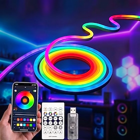 RGBIC LED Light Strips (Available In 16.4ft/32.8ft) - Smart LED Bedroom Lights with App/Remote Control, Color-Changing Music Sync, Gaming Lights And Neon Strip