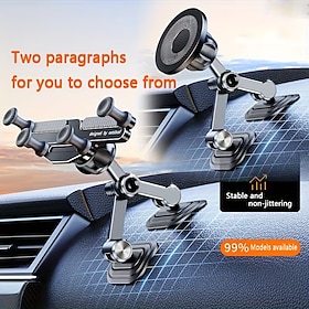 Magnetic Car Phone Holder Mount, 360° Adjustable Dashboard Windshield Suction Phone Stand with Strong Magnet and Anti-Shake Support, Universal Smartphone Holde