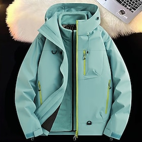 Men's Outdoor Jacket Winter Coat Fleece Jacket Casual Jacket Daily Outdoor Thermal Warm Waterproof Pocket Full Zip Fall Winter Solid Color Streetwear Sports  O