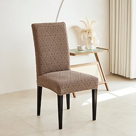 Housses extensibles pour chaises de salle à manger, housses de chaises à motifs géométriques jacquard, housses de chaises texturées modernes sans accoudoirs po