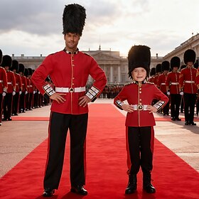 Christmas Outfits Costume Nutcracker Soldier British Royal Guard Toy Soldier Cosplay Costume for Men's Adults Christmas Carnival New Year Party Performance Cos