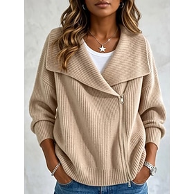 Women's Mock Two-Piece Sweater Pullover Sweater Jumper Elegant Vacation Vintage Turndown Patchwork Long Sleeve Long Tops Knit Daily Home Work Red Dark Gray Spr