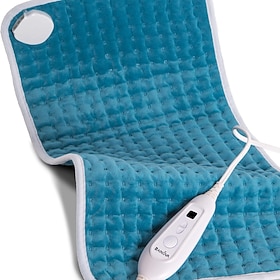 Heating Pad for Back Pain and Cramps, 17 x 33 Electric Heating Pad with Auto Shut-Off and 6 Heat Settings, Blue, Cozy Christmas Gift for Retired Parents, Women