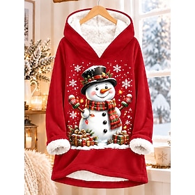 Christmas Women's Pullover Hoodie Sweatshirt Print Graphic Christmas Warm Fashion Modern Long Sleeve Hooded Regular Tops Casual Street Holiday Blue Pink Red Fa