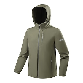 Men's Outdoor Jacket Winter Coat Fleece Jacket Casual Jacket Daily Outdoor Thermal Warm Pocket Full Zip Fall Winter Solid Color Streetwear Sports  Outdoors Hoo