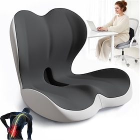 Non-Slip Memory Foam Deep Seat Cushion Pad - Removable Washable Cover, Extended Zipper, Back Pressure Sciatica Relief, Auto Accessories, for Car Use, Dad Gift