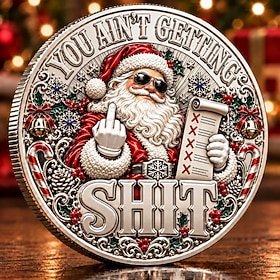 Christmas Santa's Last Gift Adult Humor Commemorative Coin, Funny Sarcastic Santa Claus Collectible Medallion, Novelty Christmas Gift for Adults, Holiday Gag G
